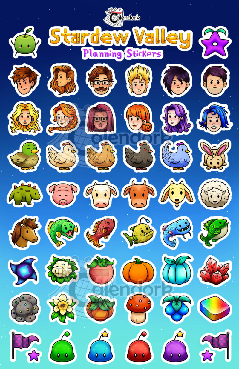 Stardew Valley Planning Sticker Sheet