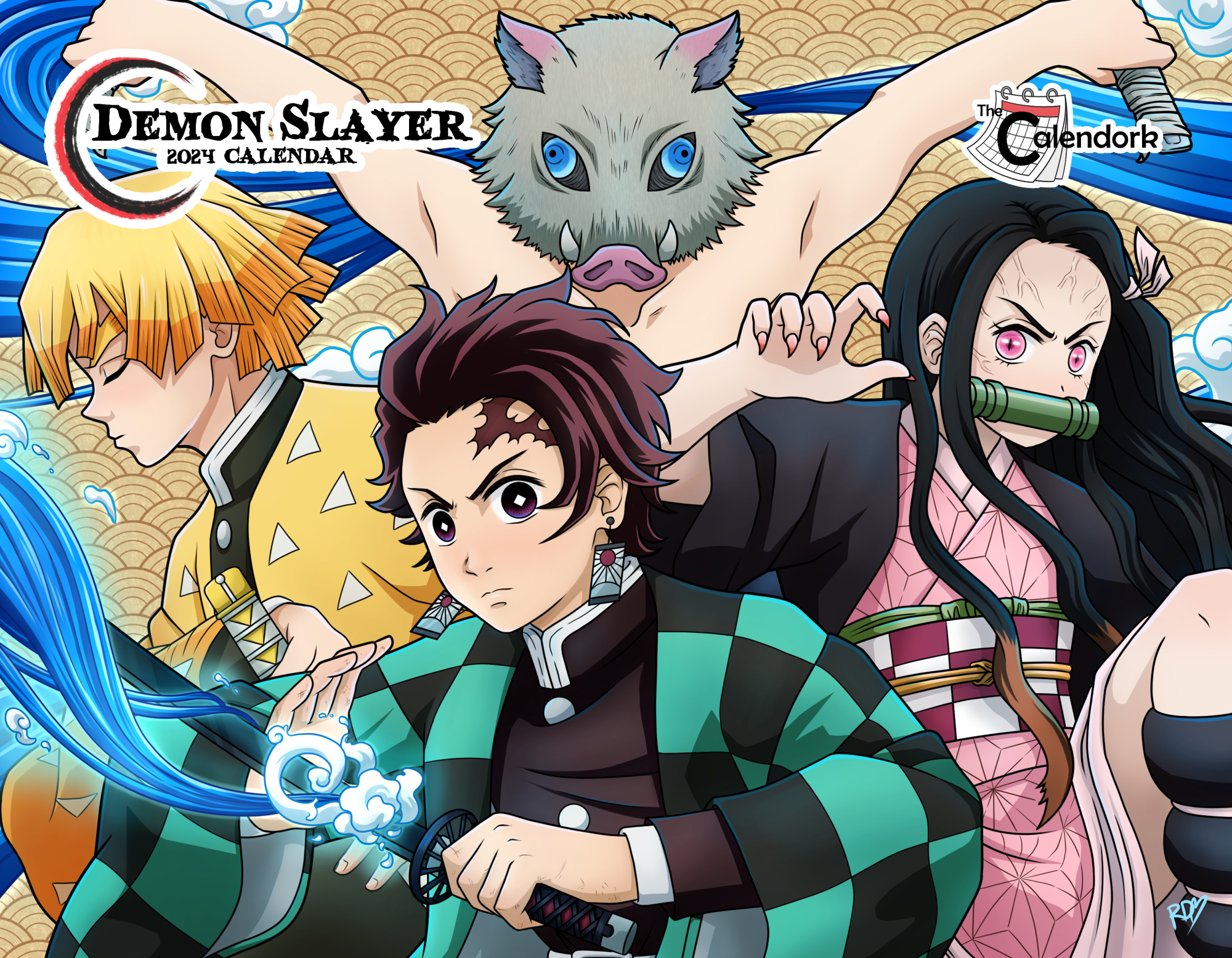 Demon Slayer Kimetsu No Yaiba 2024 Wall Calendar