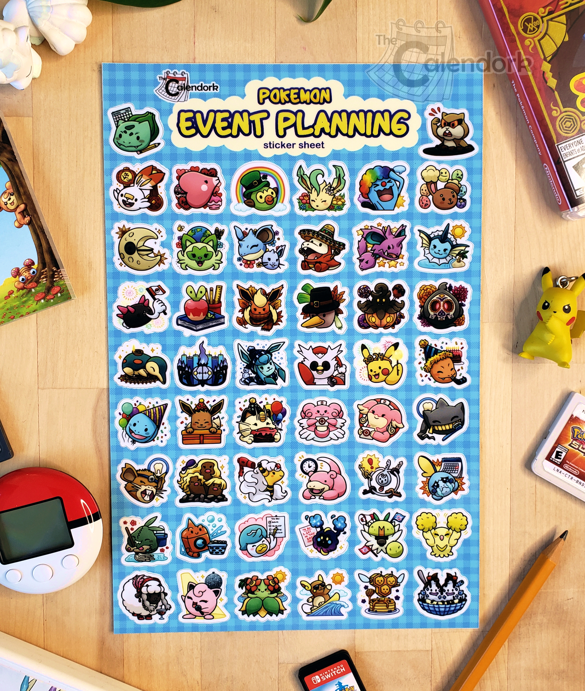Pokemon Planner Sticker Sheet – The Calendork
