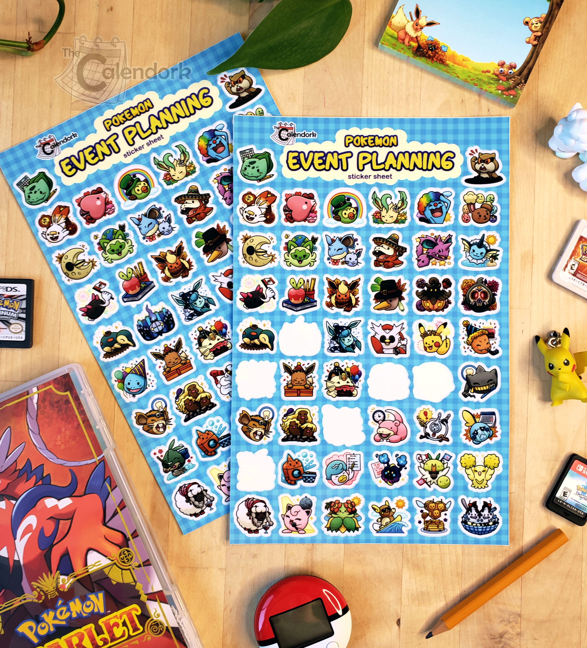 Pokemon Center Online 2022 Anime New School Year Calendar Sticker Sheet