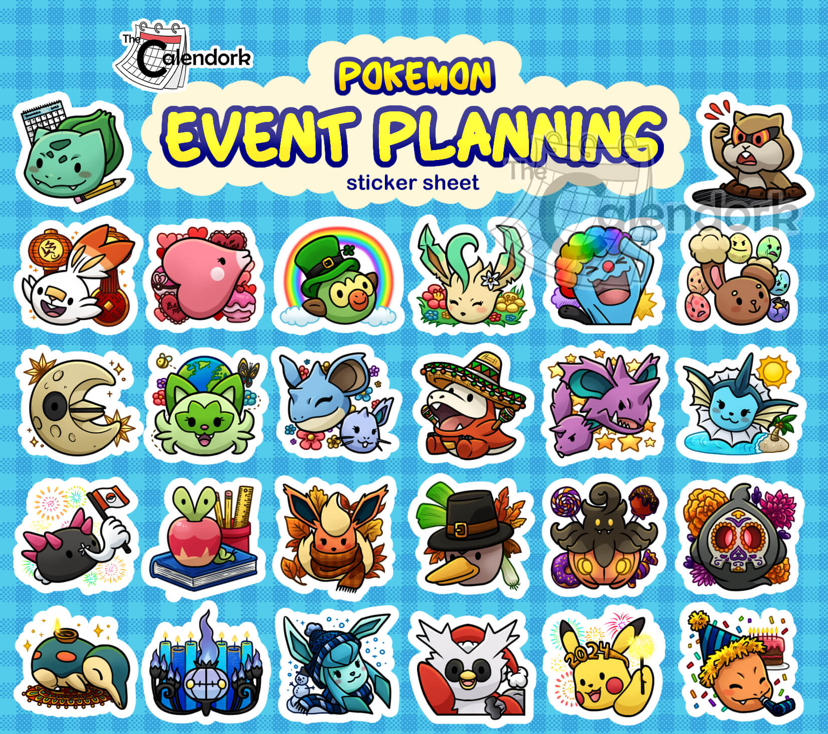 Pokemon Planner Sticker Sheet The Calendork