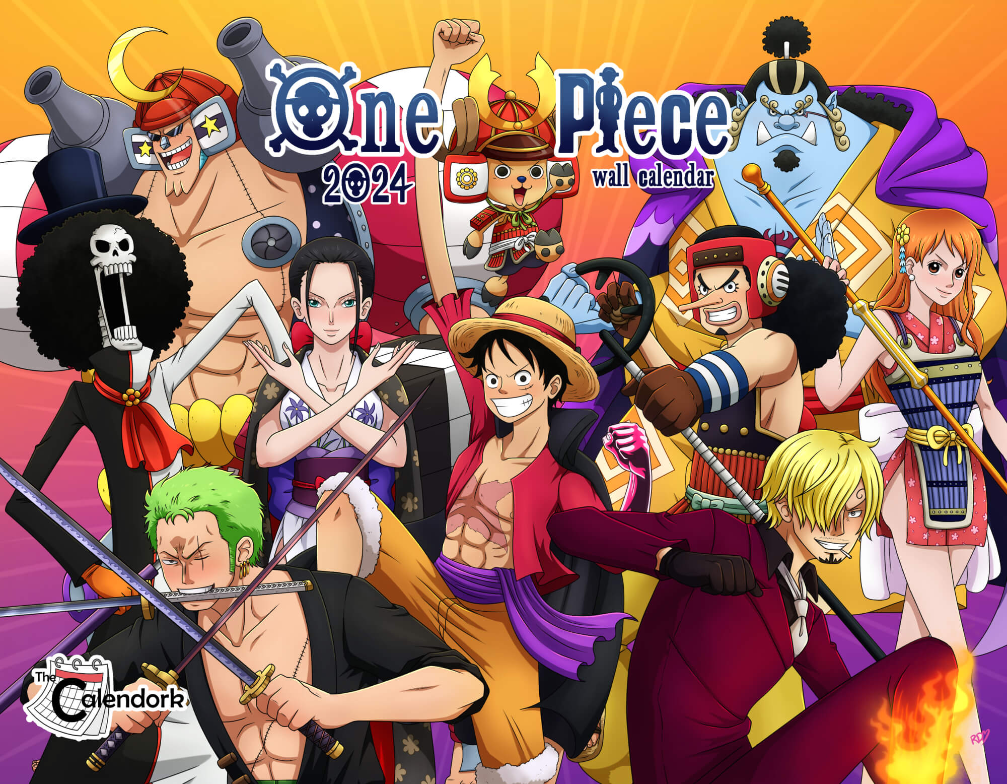 One Piece Anime Wall Calendar 2024 Dates Calendar Word Format 2024