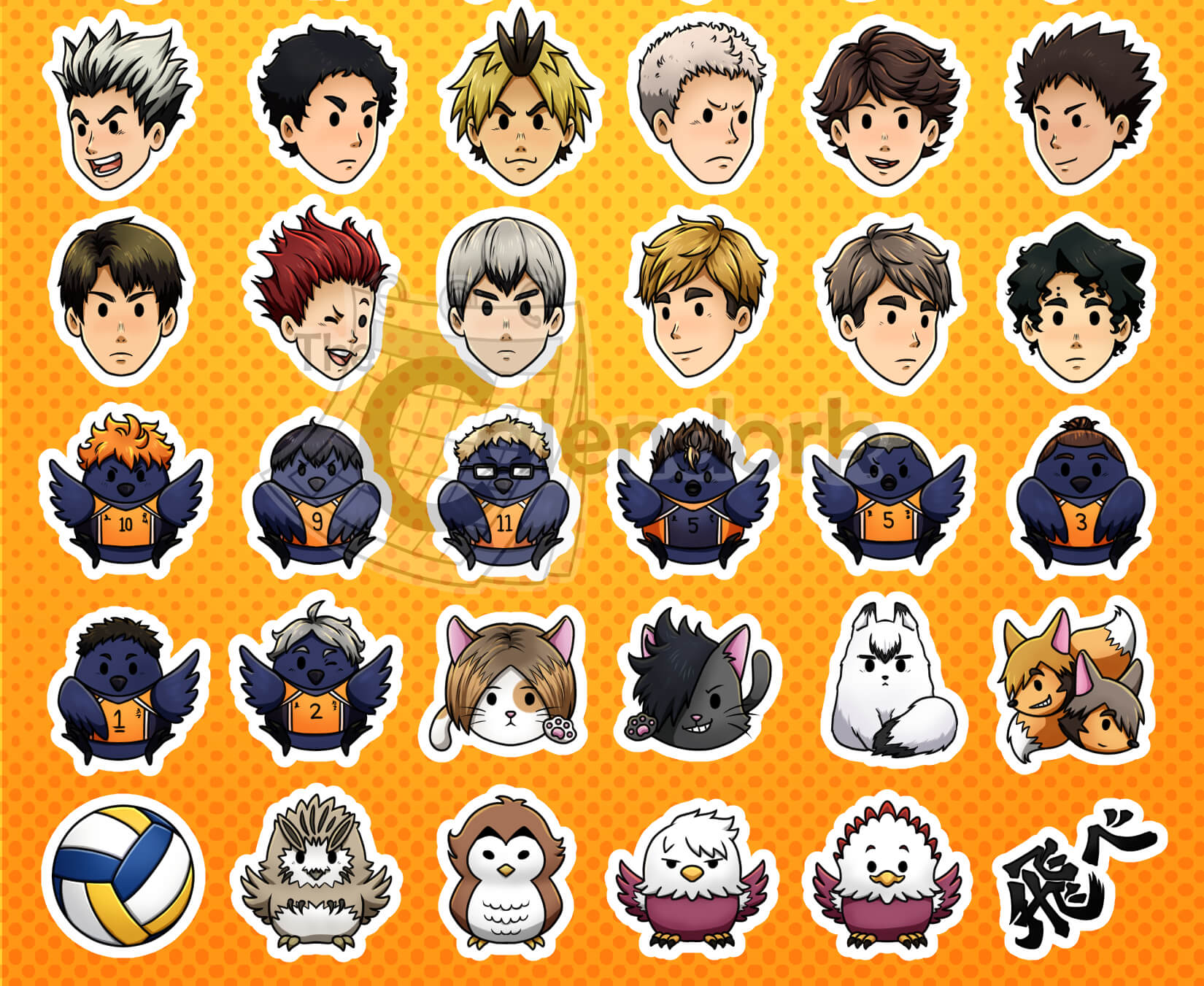 Haikyu!! Character Sticker Sheet - Image 3