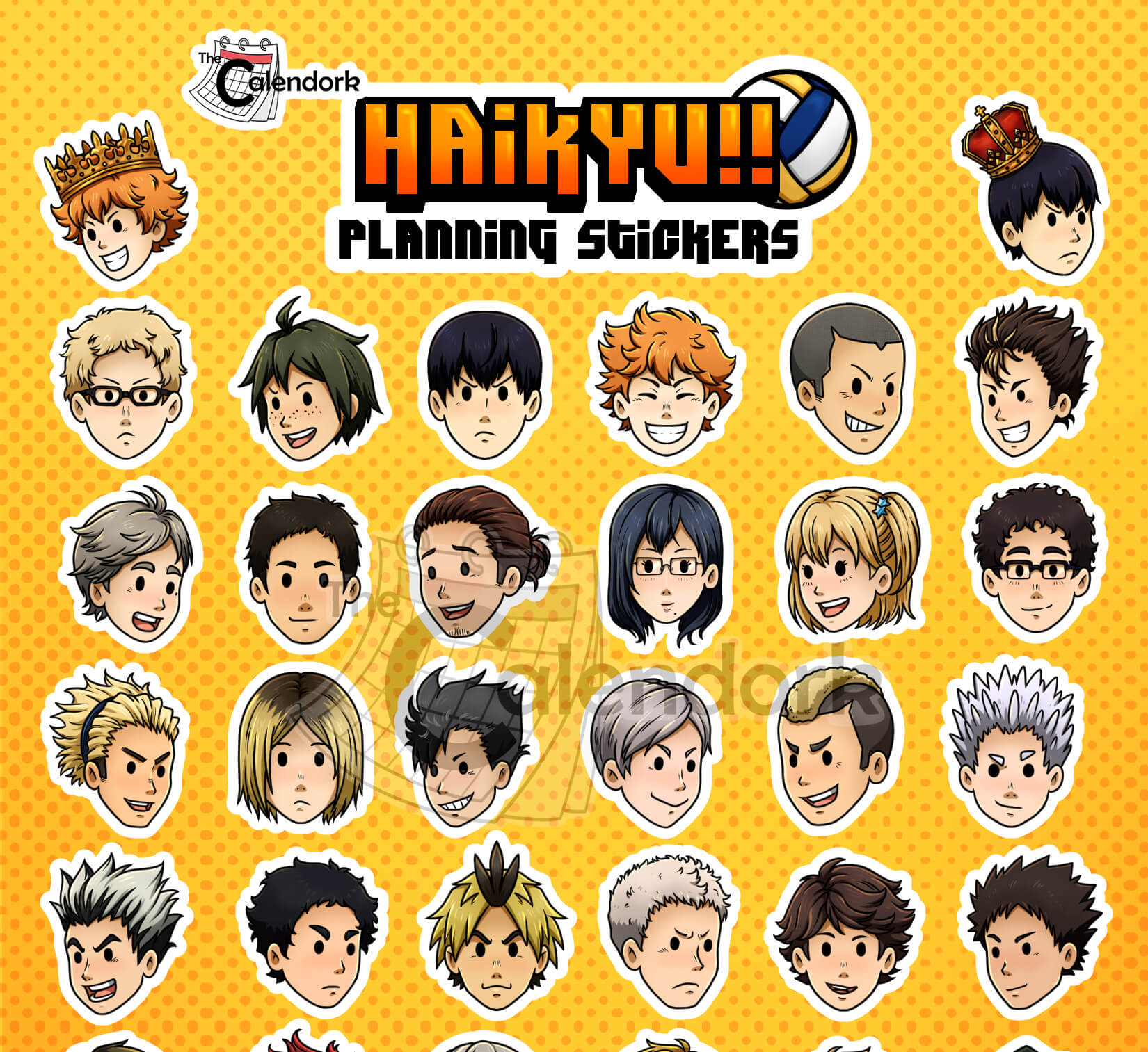 Haikyu!! Character Sticker Sheet - Image 2